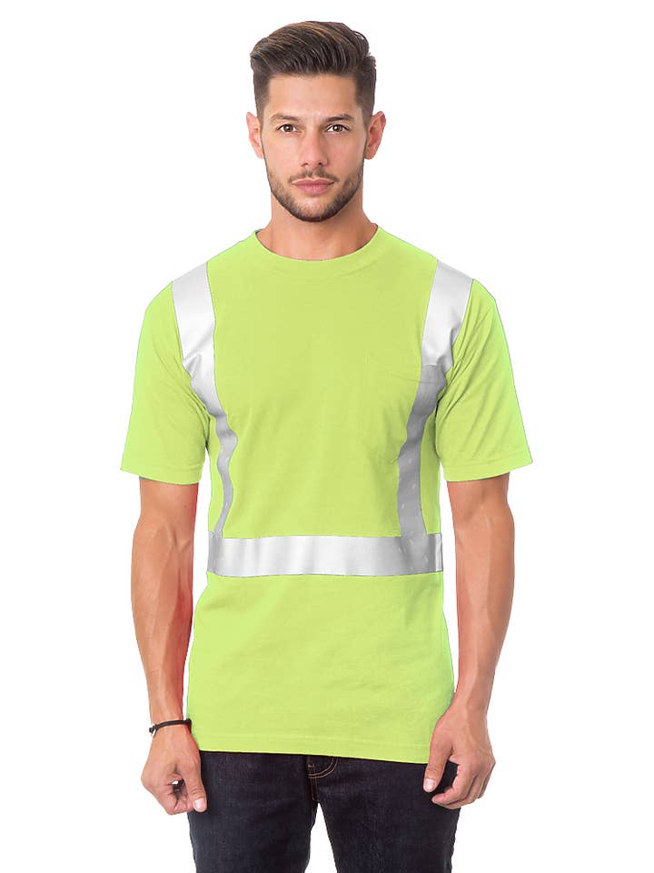AST Sportswear - Wholesale Safety shirt – Men's - 3772 50/50 Pkt Ts Hi Vis0