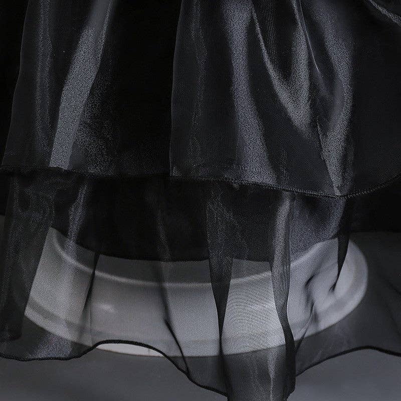 SVART Svart Mesh Hollow Out Cake Klänning För Flickor för wholesale på Faire5