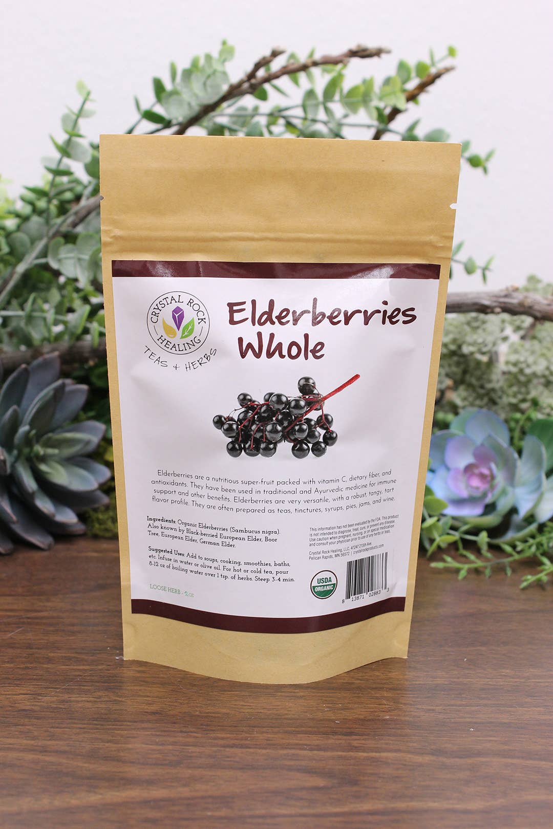 Crystal Rock Healing, LLC - Wholesale Herbs - Elderberries Loose Herb 2oz Organic