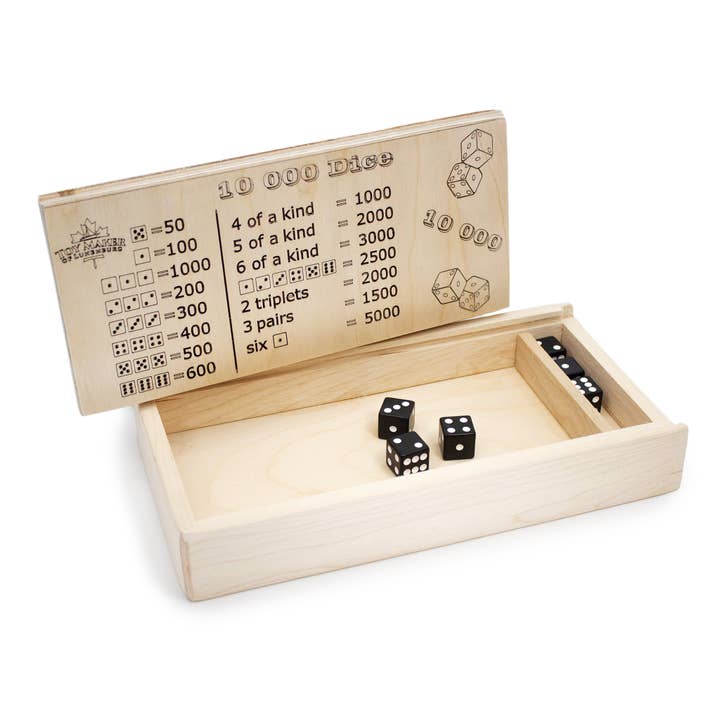 Toy Maker of Lunenburg - Wholesale Dice - 10,000 Dice Game with Tray Box1