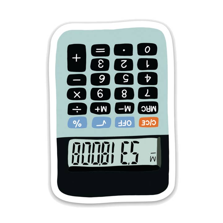 Calcomanía divertida con calculadora Boobies para venta al por mayor de Drawn Goods