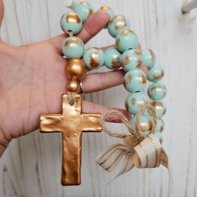 Let There be Light, Inc - Vendita all&#x27;ingrosso Decorazioni da tavolo - Perlina Blessing, 20 mm, in legno massello e resina, 30,5 cm, decorazione per auto o casa4