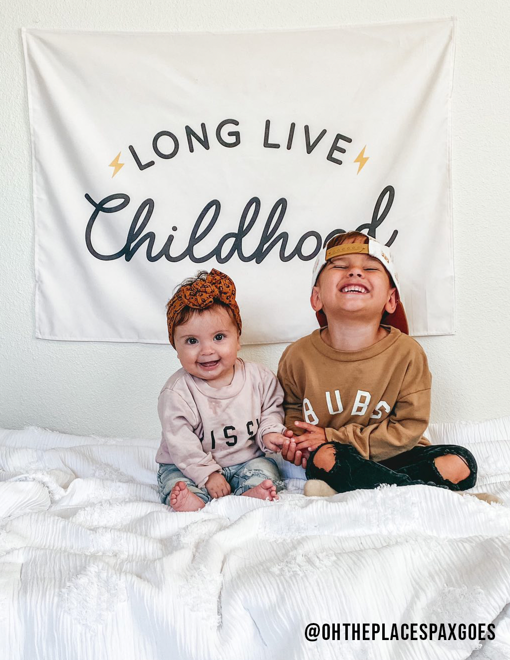 Cherrypick - Vendita all'ingrosso Striscione - Bambini e neonati - Long Live Childhood Banner (neutro) | Targa da parete in tessuto per bambini2