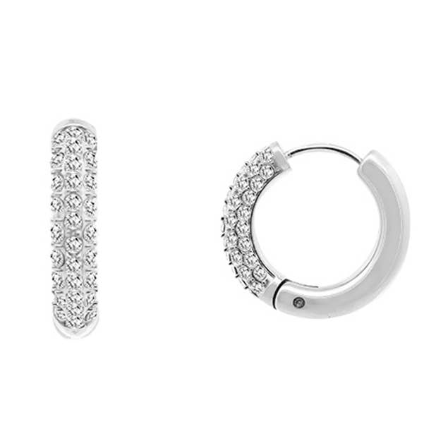 HOOP EARRINGS WITH ZIRCON - JN24104B776 for wholesale by AMORINO SRL