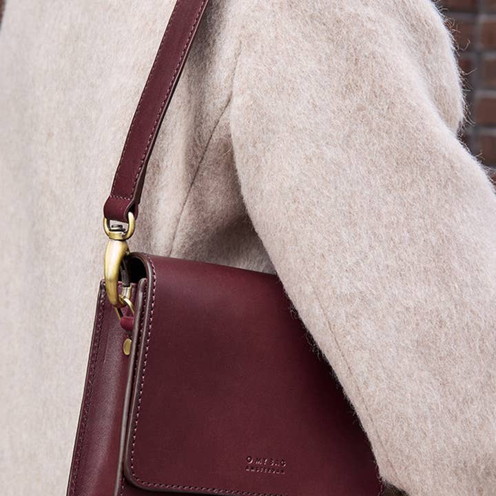 O My Bag - Wholesale Crossbody Bag - Women's - Audrey Mini - Dark Cherry Classic Leather9