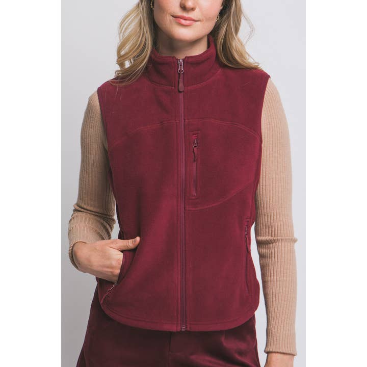 Style Up - Wholesale Jacket - Women's - Polar Fleece Lightweight Vest w Zippered Pockets6