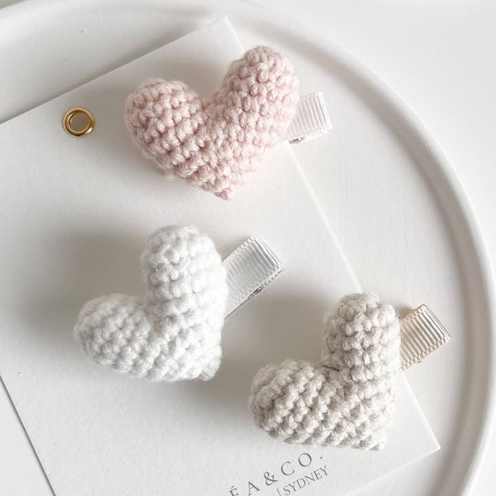 Heritage Heart Crochet Clip for wholesale by Chlea & Co.