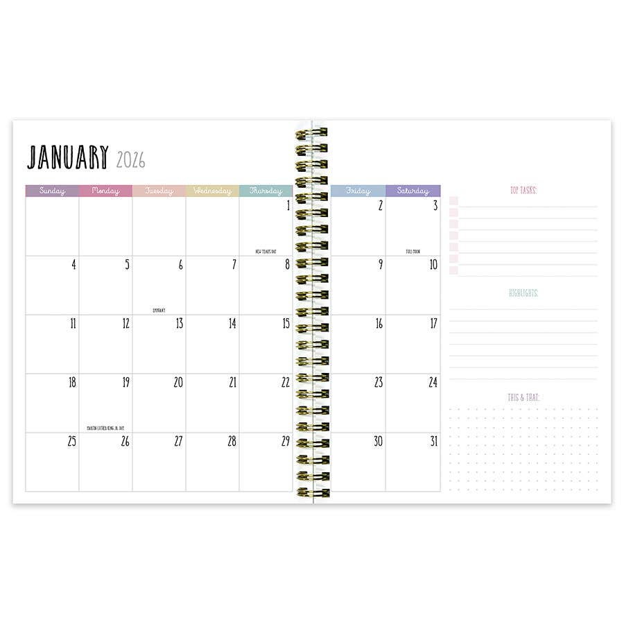 TF Publishing - Paper Goods - Wholesale Planner - 2026 Pink Pretty Petals Medium Weekly Monthly Planner2