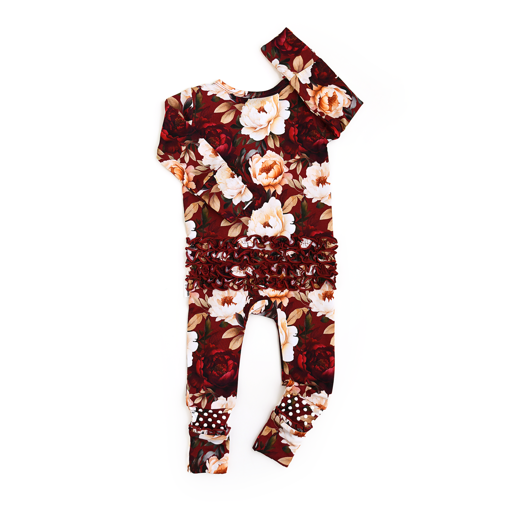 Gigi and Max - Wholesale Jumpsuit - Baby - Maya RUFFLE ZIP Bamboo One Piece Floral Baby Clothing2