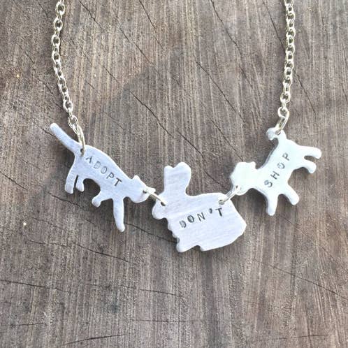 Christy Robinson Design – wholesale Hänge-/berlockhalsband – Adopt Don't Shop Cat, kanin, hund halsband