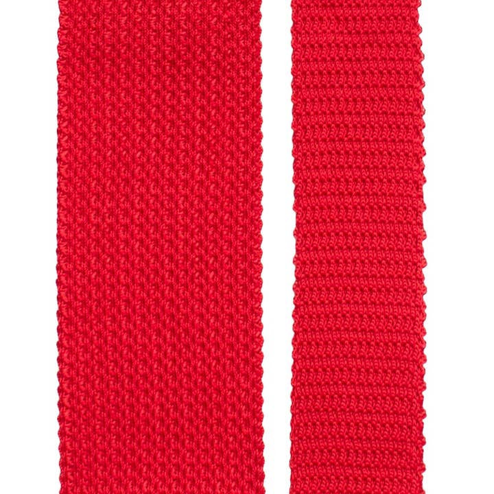 Graffeo Cravatte - Vente Cravate – homme - Cravate Tricot en Maille de Soie Rouge Unie TRI9401