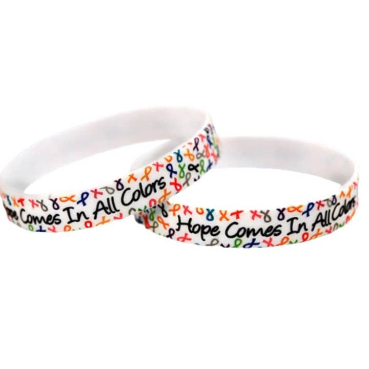 The Awareness Company - Wholesale Wristband - Hope Comes In All Colors Silicone Bracelet