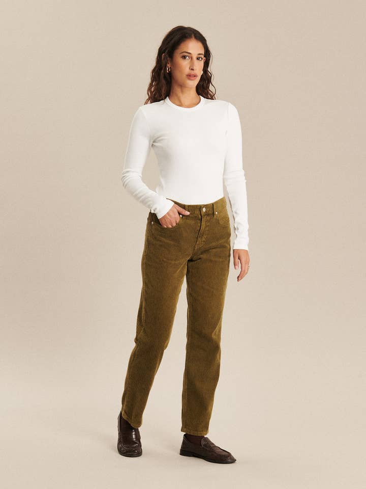 PARKER CORDUROY DYE AFFOGATO - RETTE FLØJLSBUKSER for engroshandel hos LABDIP