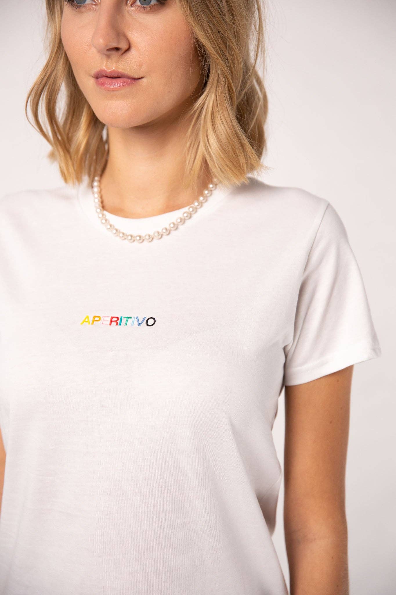 Fashion Drinks - Wholesale T-Shirt - Women's - Aperitivo | Embroidered women's organic cotton t-shirt4