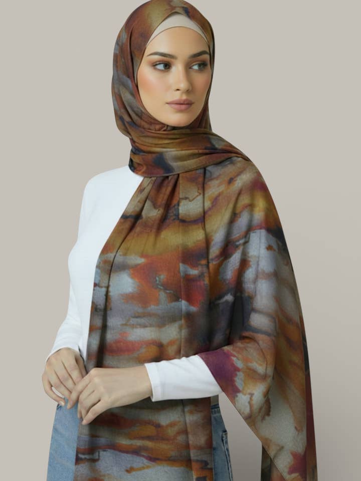 100% Modal Waterink Hijab - 4 Colors for wholesale by Queen of Hijab (USA Duty Paid)