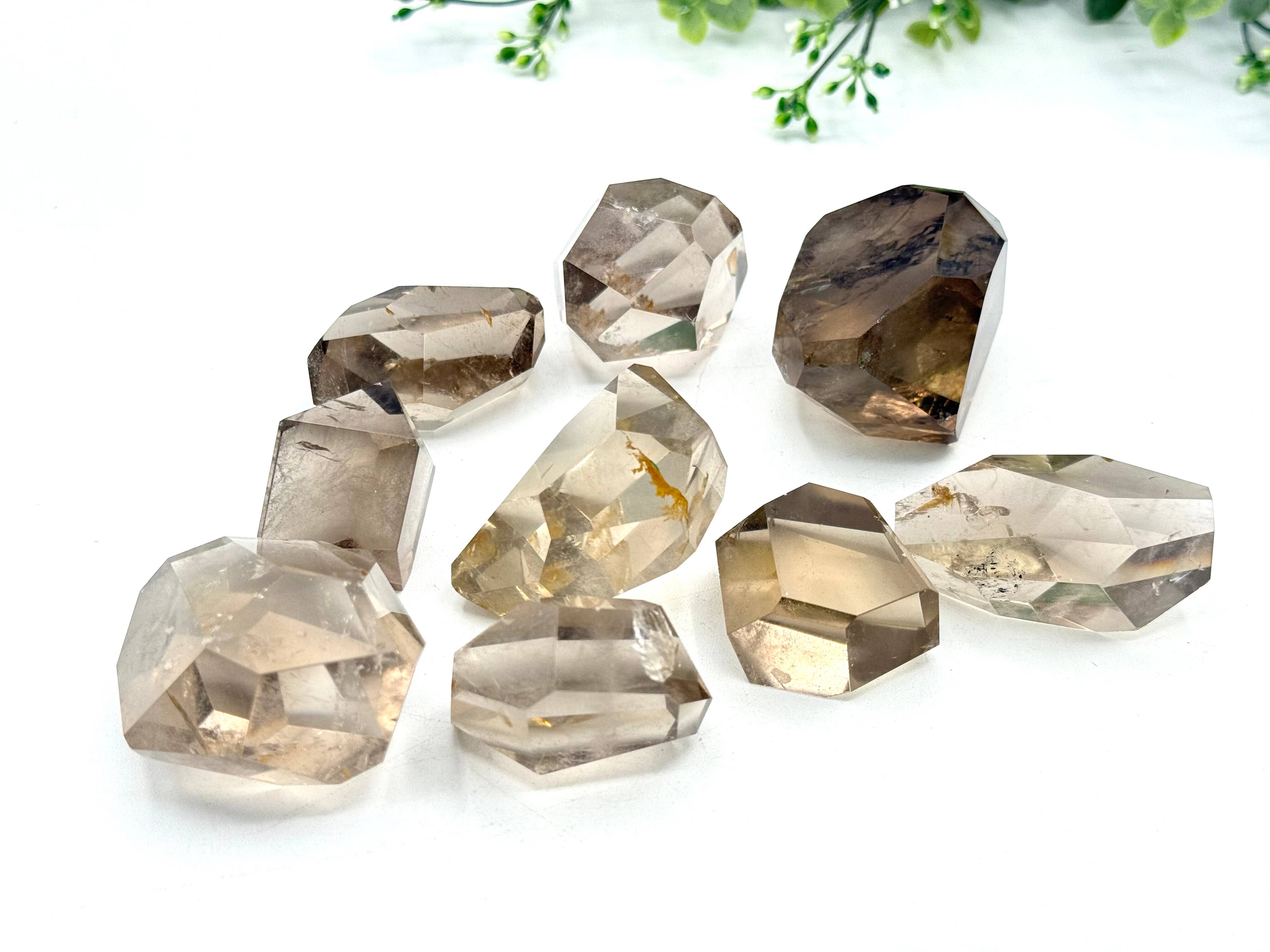 Meraki Gemstones - Wholesale Spiritual Stone/Crystal - Smoky Quartz Faceted Free Forms - BRAZIL2