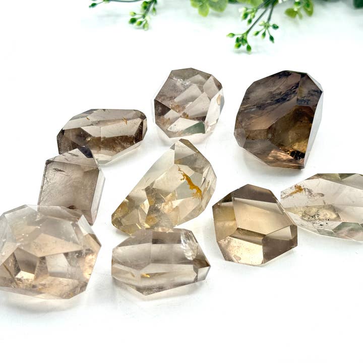 Meraki Gemstones - Wholesale Spiritual Stone/Crystal - Smoky Quartz Faceted Free Forms - BRAZIL2