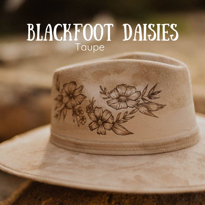 Pacific Wren Art & Design - Wholesale Fedora - Women's - Wood-Burned Wide Brim Hat - Floral Collection11