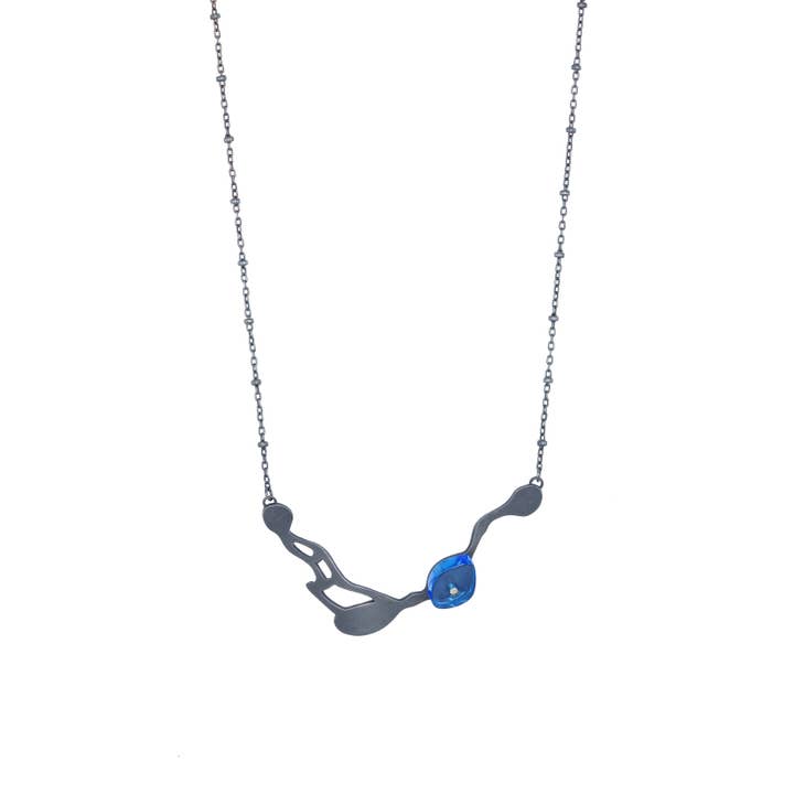 Collier en argent oxydé aux algues pour la vente par Denisa Piatti Jewellery