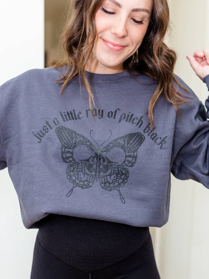 Sweetees Apparel - Wholesale Graphic Sweatshirt - Women's - Little Ray Of Pitch Black Sweatshirt