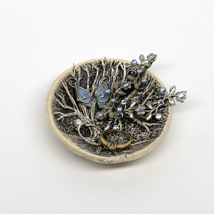 Walton Clay Studio - Wholesale Decorative Plate/Dish/Bowl - Pottery Dish Bowl - Tree Moon3