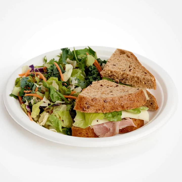 EcoQuality - Wholesale Disposable Plate - 6" Round Compostable Natural Sugarcane Plates