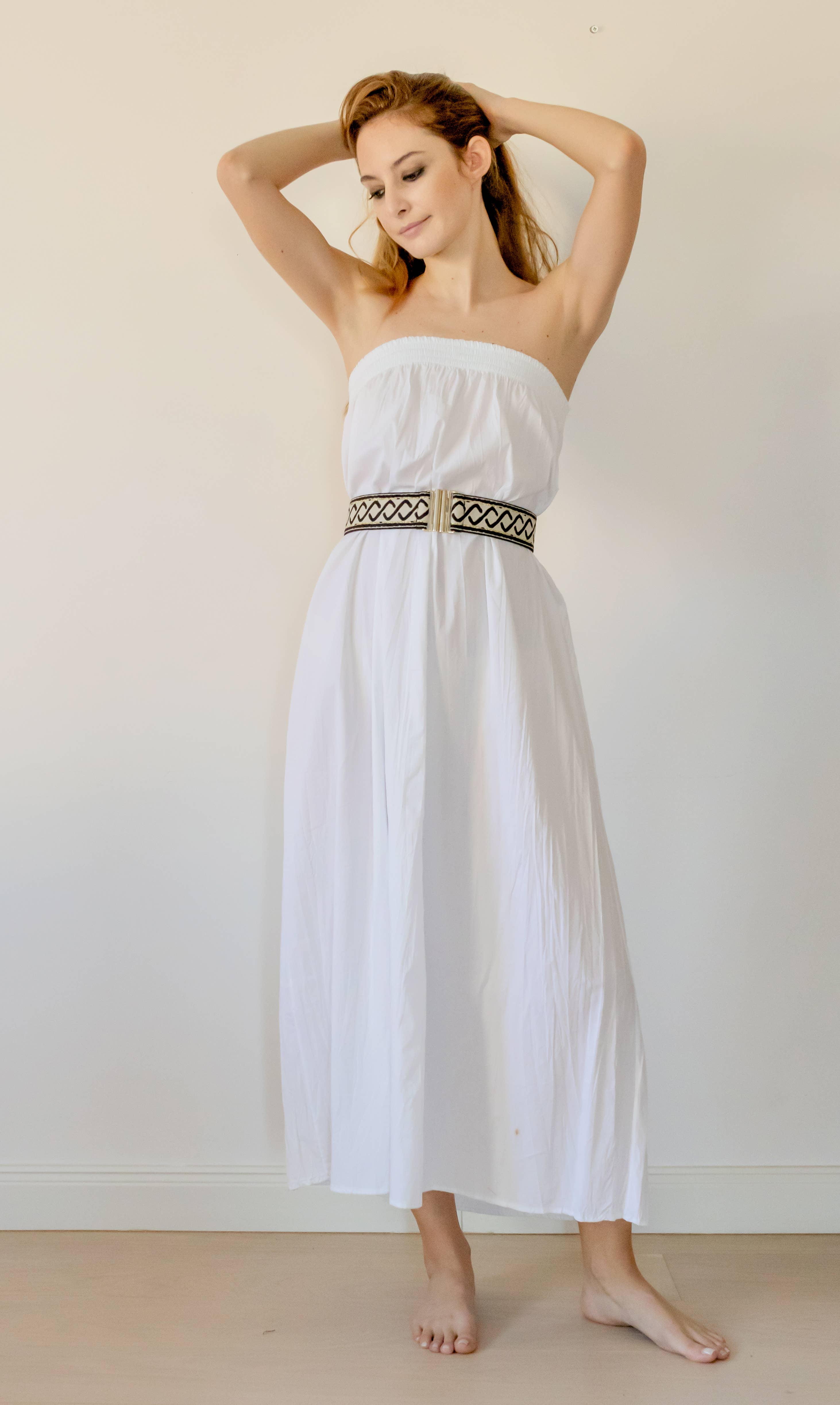 Aboutalisa - Wholesale Dress - Women's - Ruched bandeau dress in crinkled cotton2