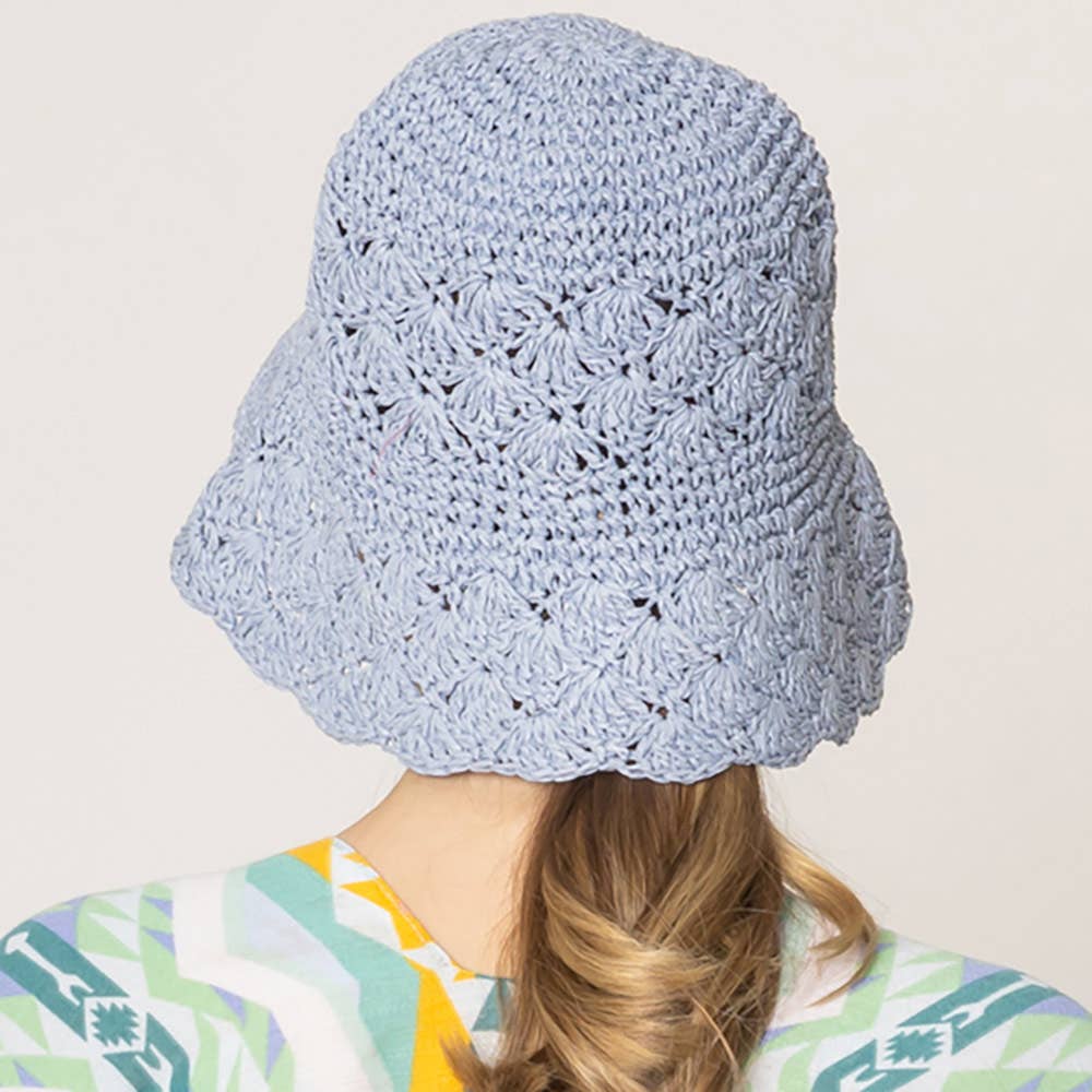 Sensibling Corp. - Wholesale Bucket Hat - Women's - Crochet Straw Bucket Hat
2
