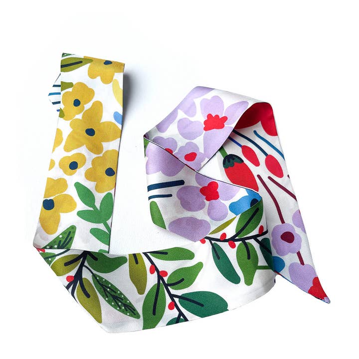 Jessie Zhao New York - Wholesale Scarf – Women's - Silk Skinny Scarf Of Bloom1