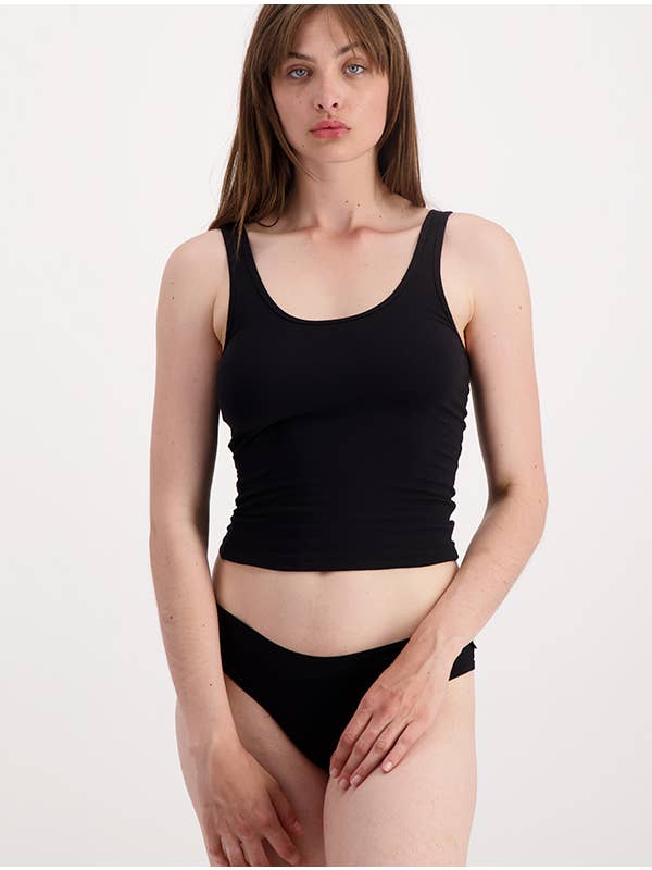 Mina Storm - Wholesale Tank Top - Women's - Nobratop Rory Organic Cotton - Black-Ebony