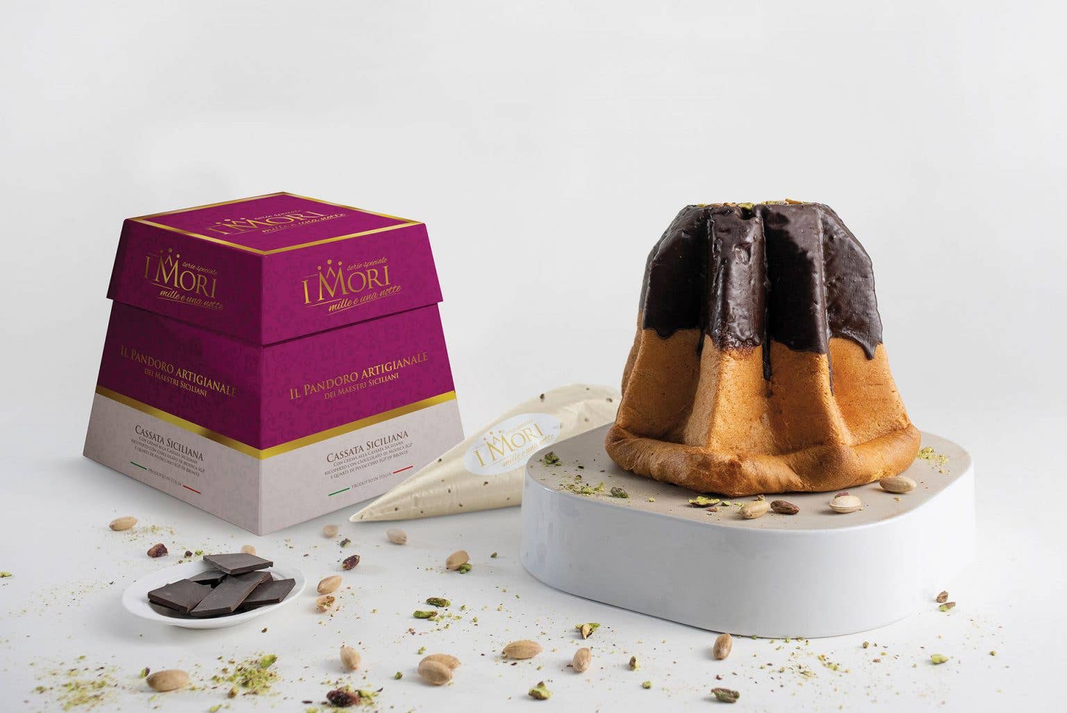 Sapori Di Sicilia Imports - Wholesale Cake - Artisanal Pandoro Alla Cassata Siciliana - Linea Mille e una notte 1Kg0