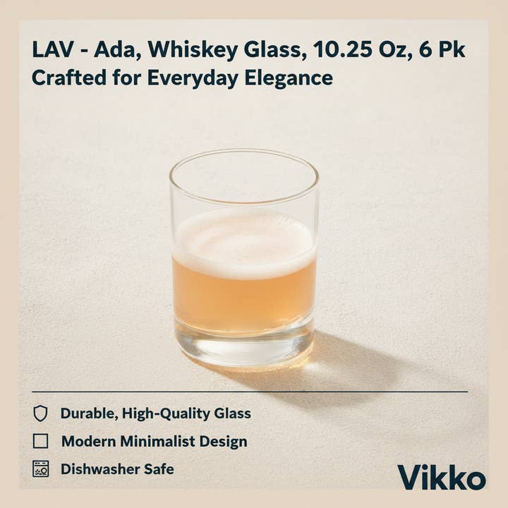 Kadra Kitchenware - Wholesale Cocktail/Liquor Glass - LAV - Ada, Whiskey Glass, 10.25 Oz, 6 Pk3