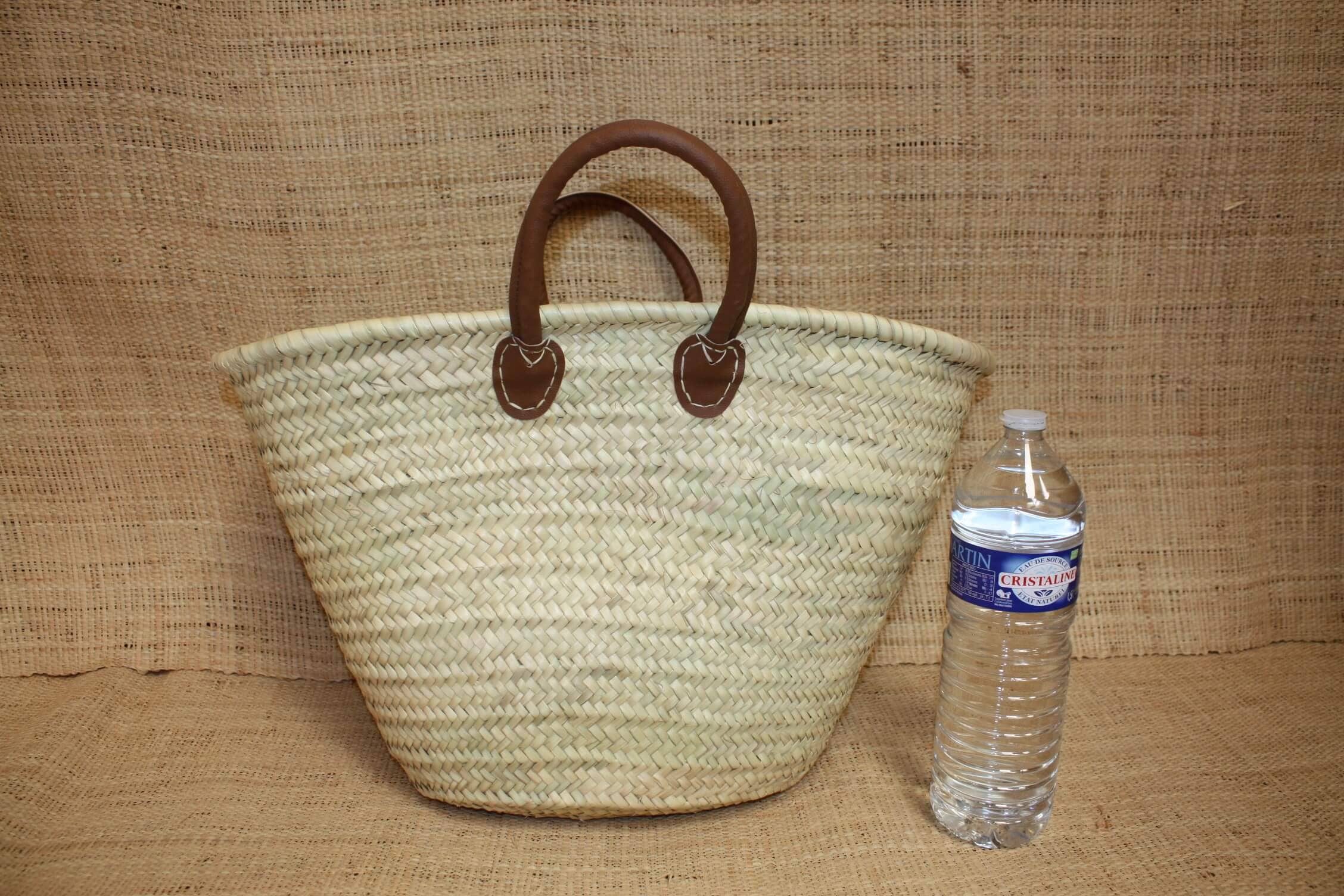 Boutique Huléti - Wholesale Beach Bag - VEGAN Wicker Tote: Perfect for Your Shopping! Rattan Basket for the Market & Straw Beach Bag! Woven in PALM + Vegan Handles1