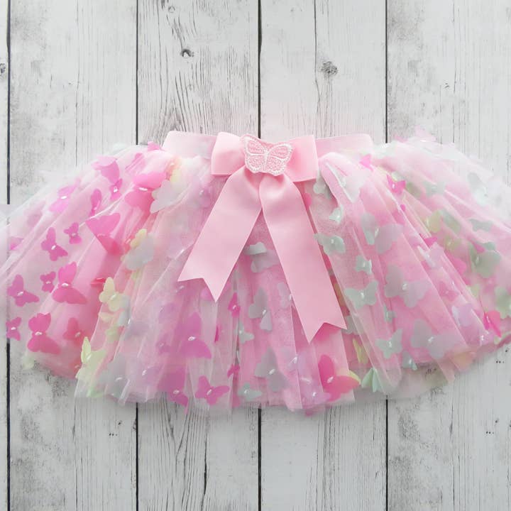 Pink Tulle Butterfly Skirt in 1yr Old Size for wholesale by noellebydesign