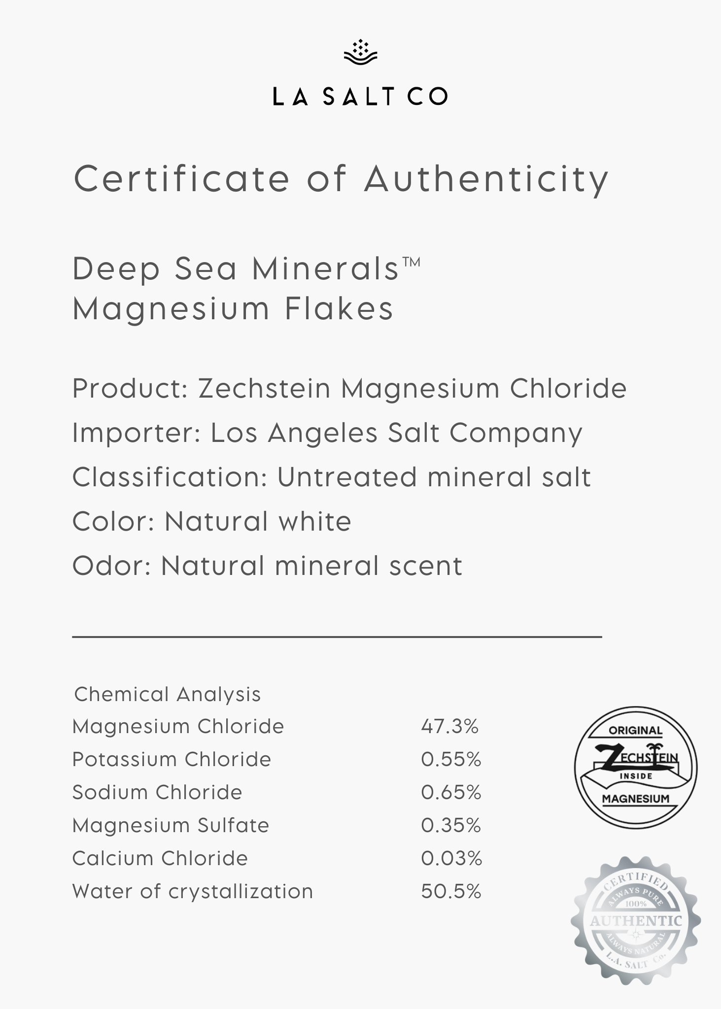 Los Angeles Salt Company - Wholesale Bath Salts - Zechstein Magnesium Chloride Flakes2