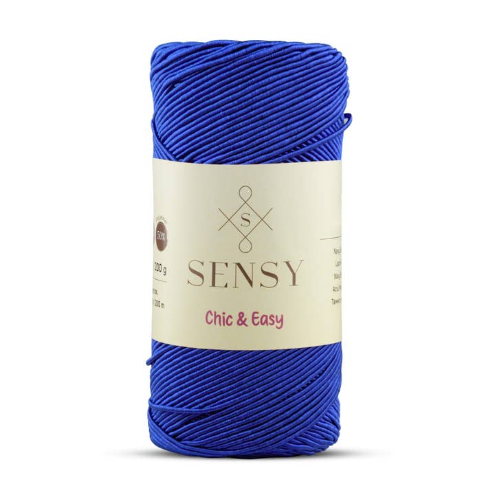 Sensy – Großhandel Garn – Sensy Premium Chic & Easy, 1,5 mm, 218 Meter, 50% Baumwolle, 50% Polyester, Häkelbeutel, Kordel, Häkelgarn