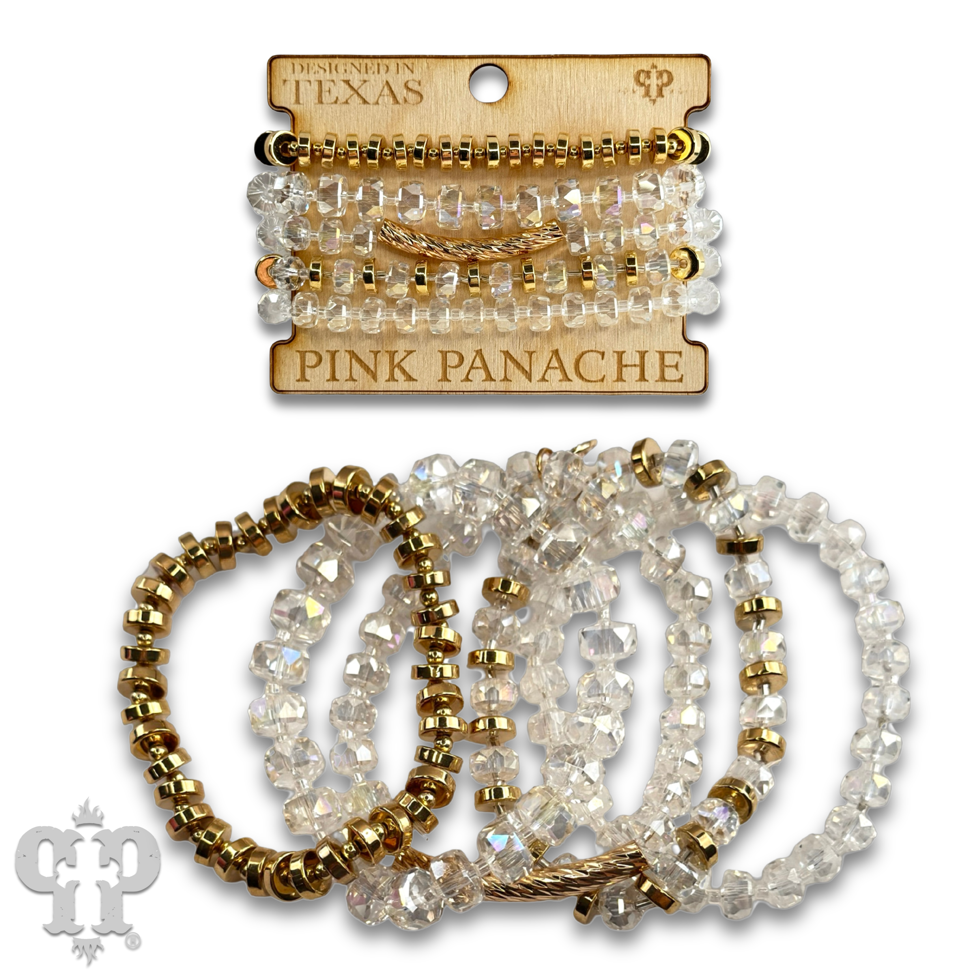 Pink Panache Brands - Wholesale Beaded Bracelet - Faceted heishi bead bracelet with twisted tube bead feature0