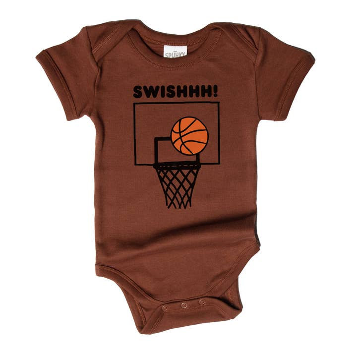Spunky Stork - Wholesale Screen Printed T-Shirt - Kids - Basketball Net Swish Organic Baby Bodysuit Toddler Shirt4