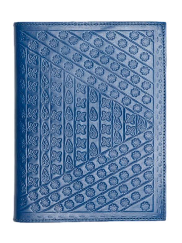 Embossed Buffalo Leather Journal/Notebook - Denim for wholesale by BOSS Paper Company