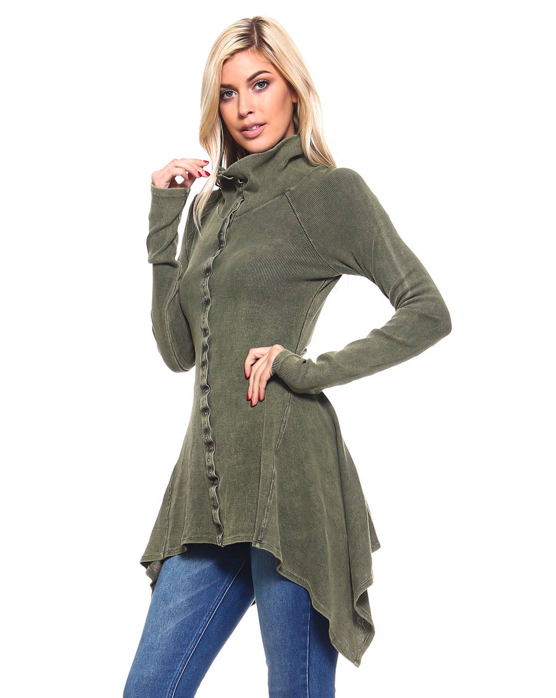 Urban X Apparel – Blusão - Mulher por atacado – Jaqueta térmica de botão lavado Urban X L/S com gola12