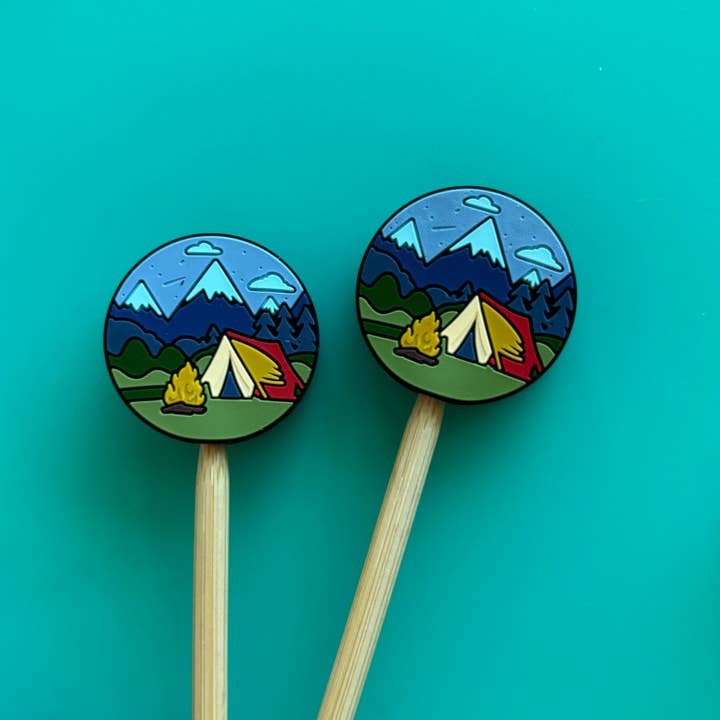 Camping Nature Hiking - Knitting Needle Point Protectors for wholesale by Comma Craft Co