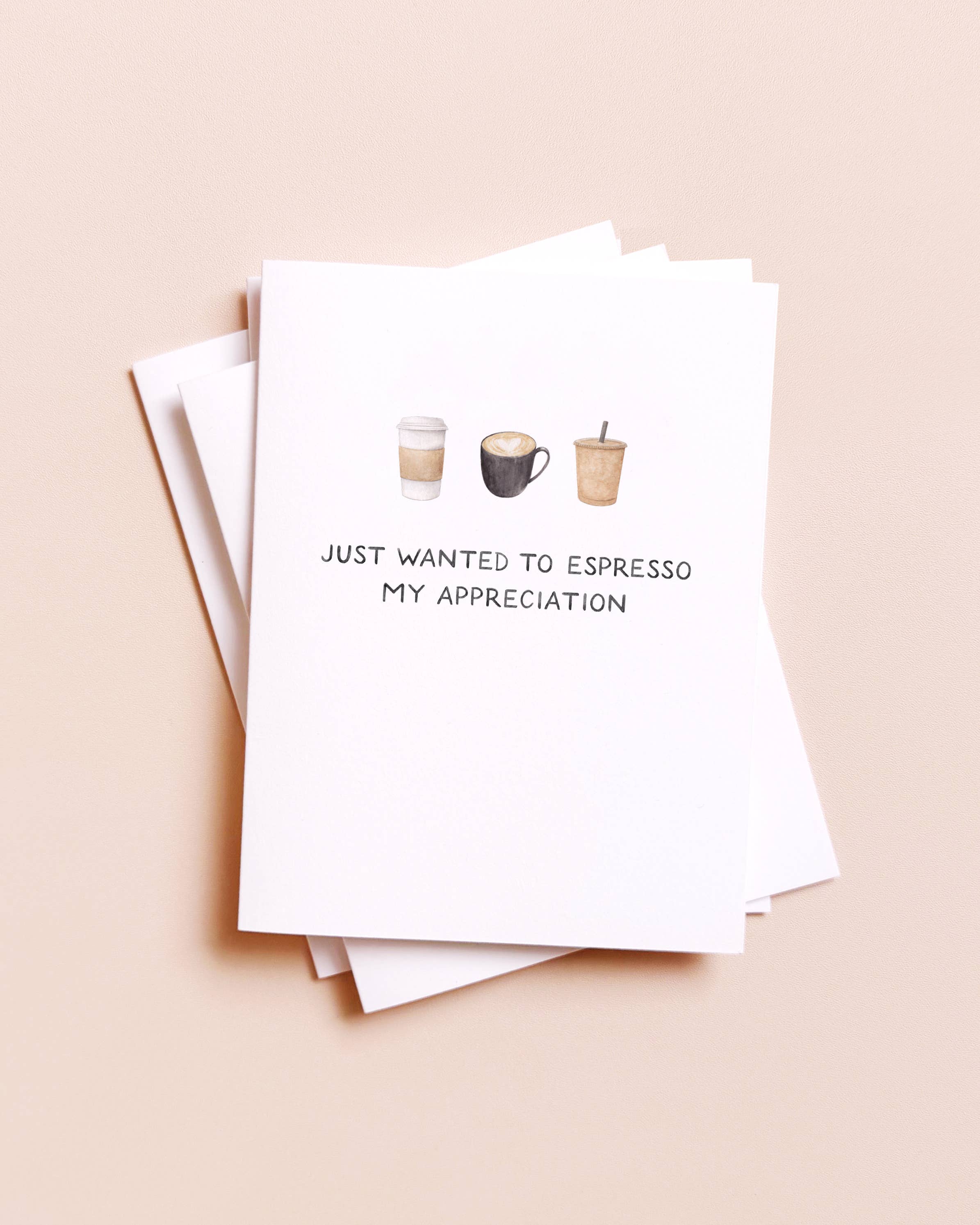 Amy Zhang - Wholesale Thank You Card - Espresso My Appreciation — Coffee Pun Thanks Card