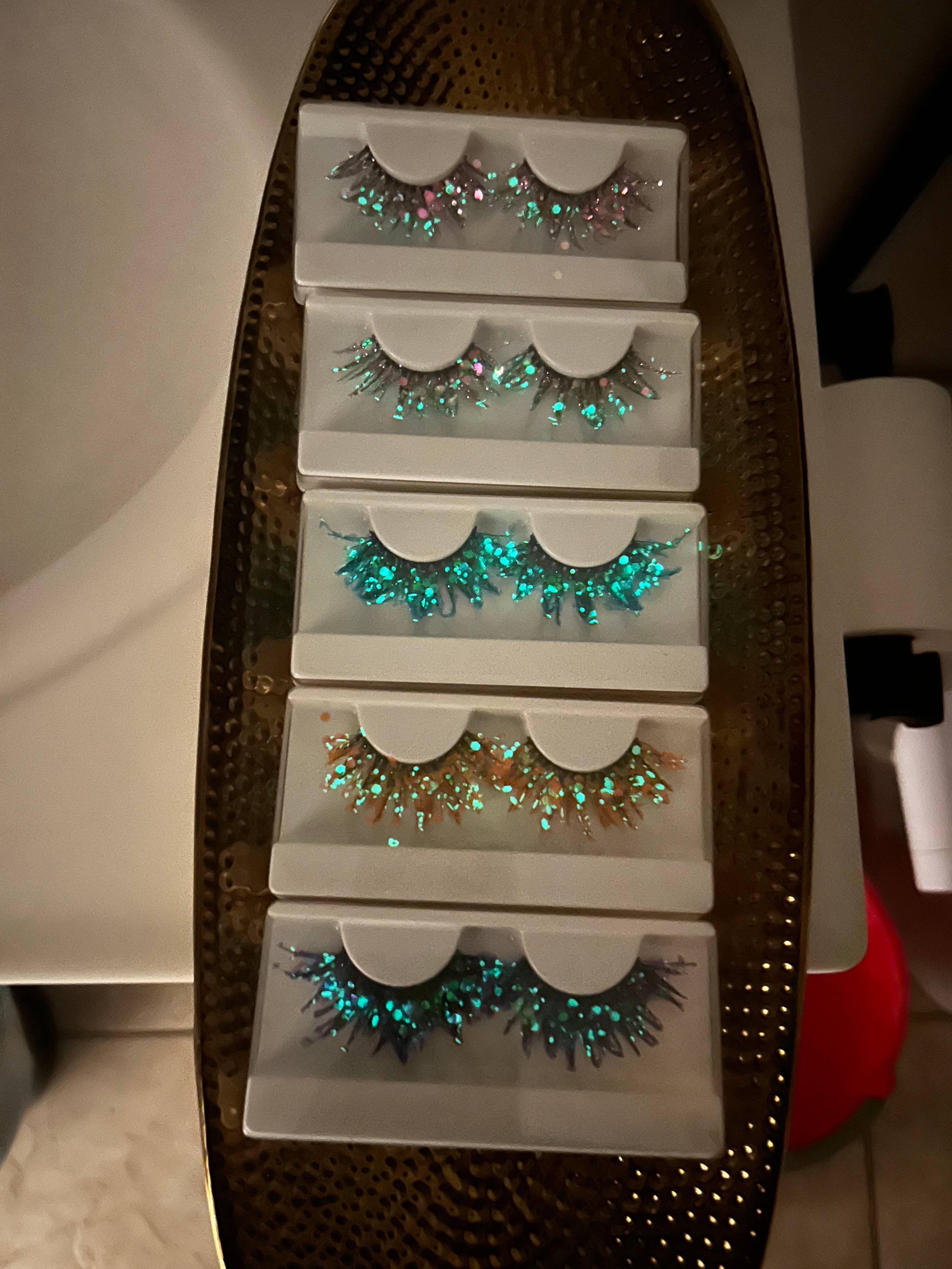 SugarQuoteMeNot LLC - Wholesale False/Fake Eyelashes - Glam Glow-in-the-Dark & Luminous Glitter Glam Eyelashes11