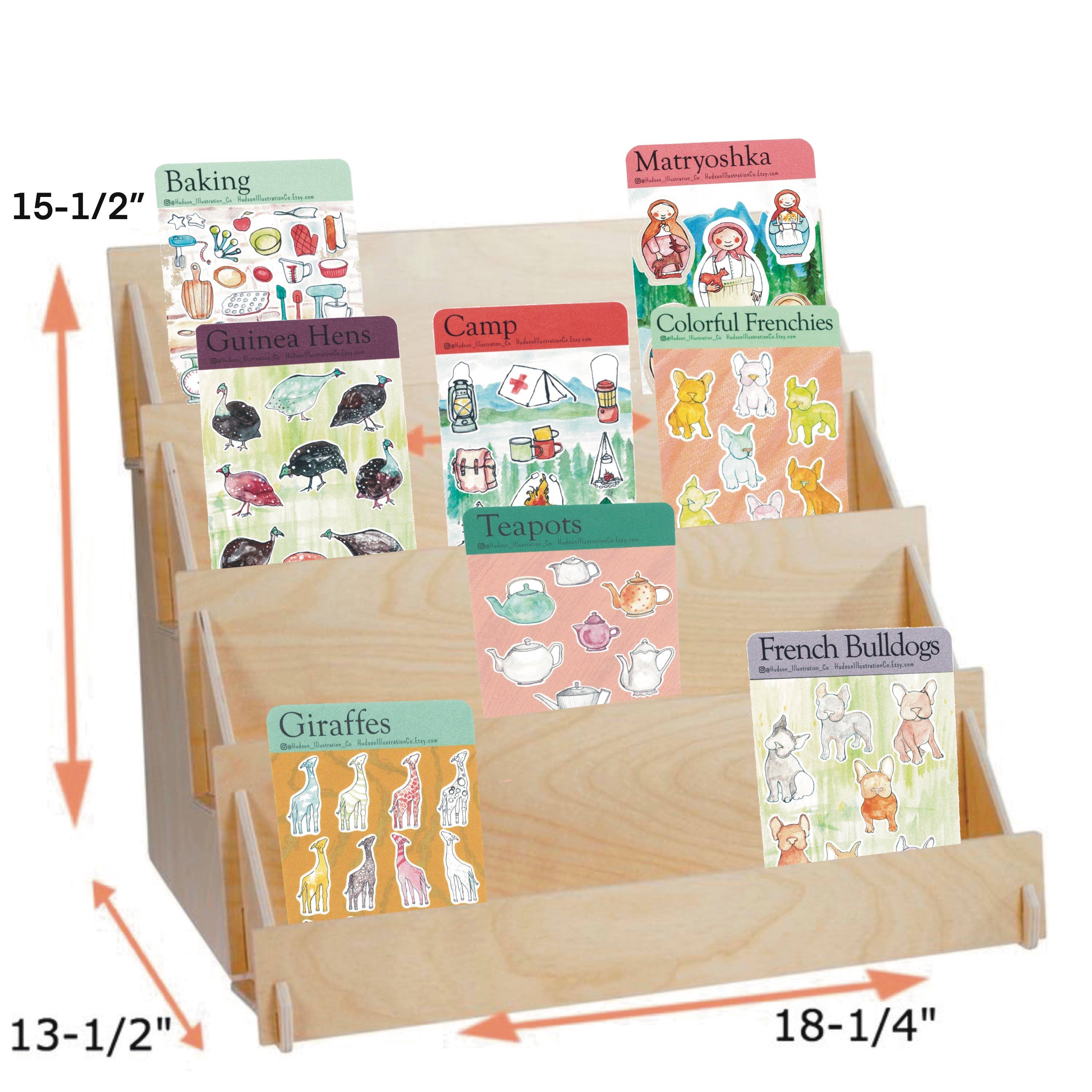 Hudson Illustration Co - About Town Co - Wholesale Retailer Display - Paper & Novelty - Bundle: 12 Sticker Sheets + Display Shelf2