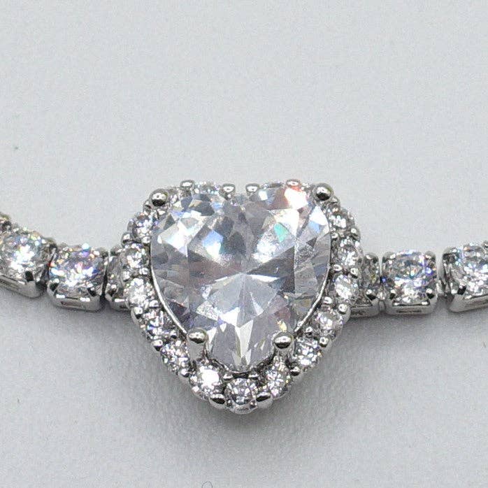 Daemon srls - Vendita all'ingrosso Bracciali tennis - DIANA ~Chunky~ Bracciale tennis con cuore in zirconi cubici20