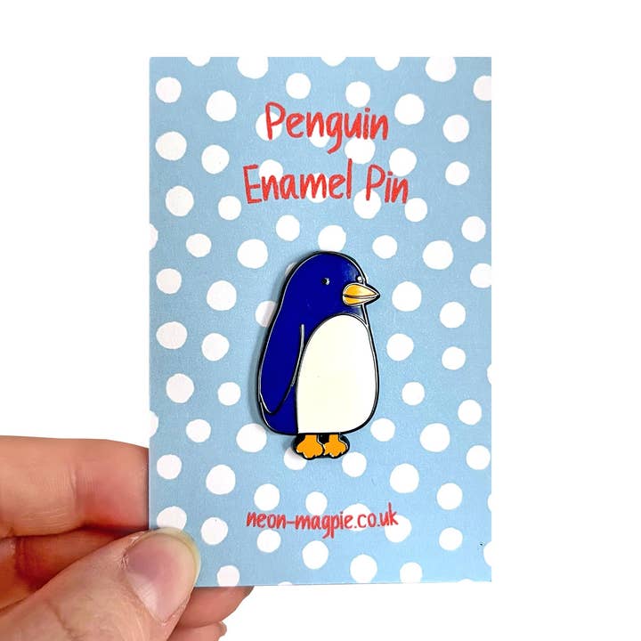 Neon Magpie - Wholesale Lapel Pin/Button - Penguin Enamel Pin0
