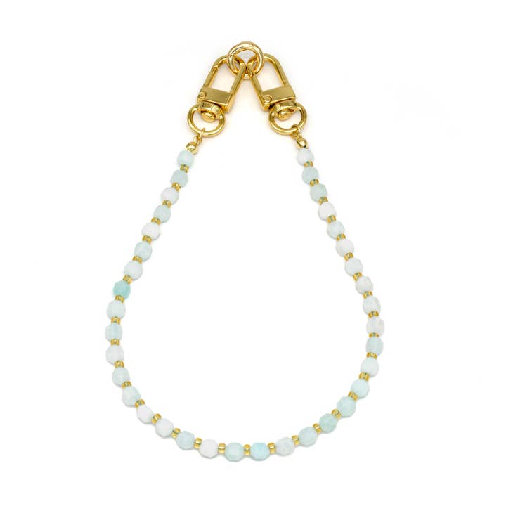 Lyseblå perletaske kæde/telefonrem PH-SJ0004 for engroshandel hos Simply Jewels