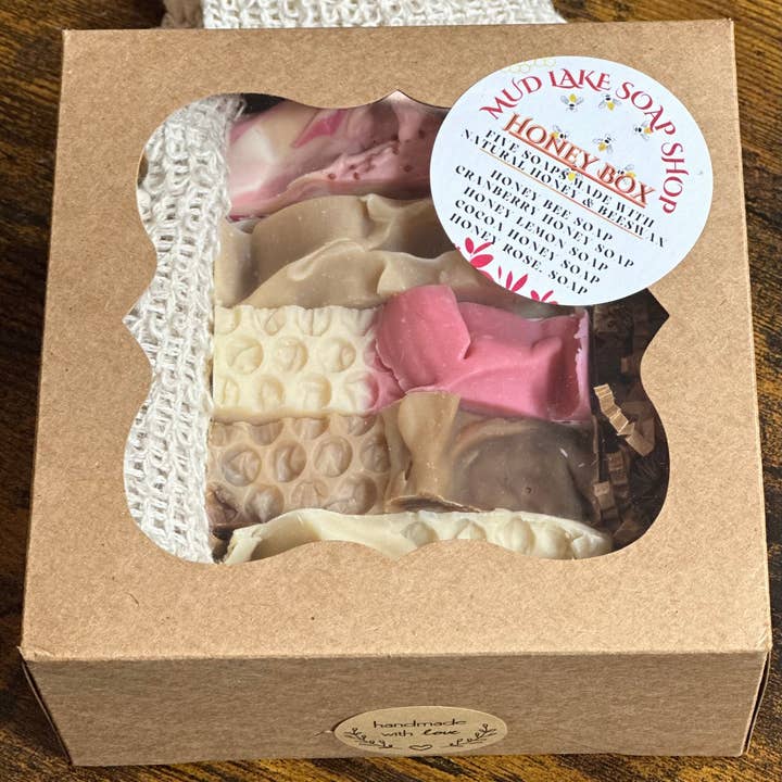 Honey Soap Box ~ All Soaps made with natural Honey. for wholesale by Mud Lake Soap Shop