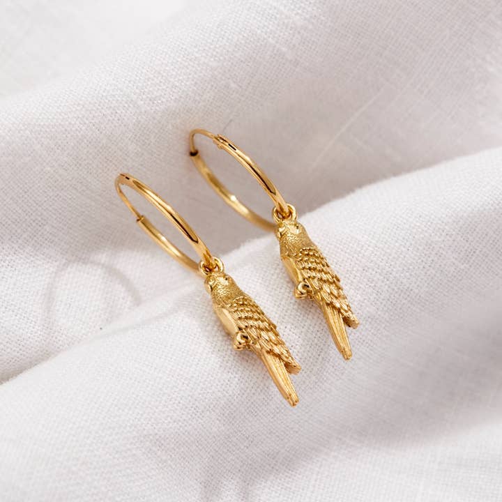 Soulmate Parrot Charm hoop Earrings for wholesale by Posh Totty Designs