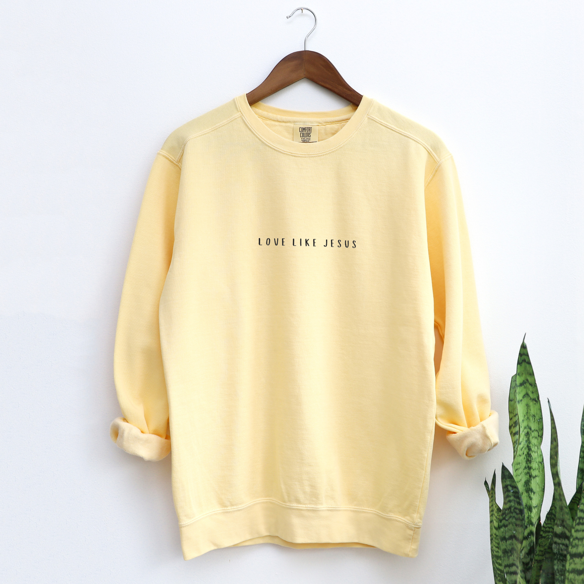 Scripted Pearl - Wholesale Sweatshirt - Women's - Love Like Jesus Embroidered Comfort Colors Sweatshirt12